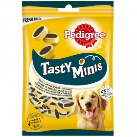 Лакомство за кучета - PEDIGREE TASTYMINIS - парченца със сирене и говеждо - 140гр.